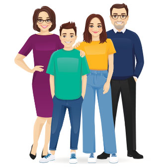 Bürgermeister und Familie