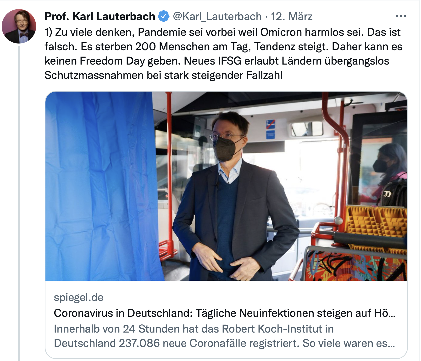 Corona-Politik: Twitter-Account von Karl Lauterbach