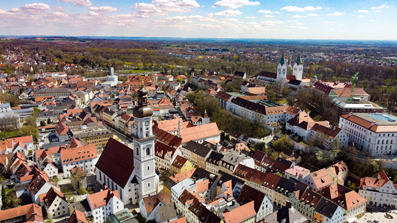 Noch weitgehend solarfrei: die Altstadt von Freising.