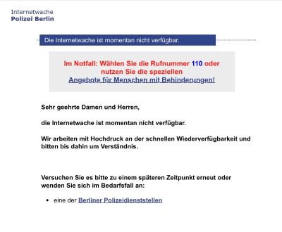 Internetwache Polizei Offline