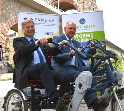 Gemeinsam am Start: Oberbürgermeister Adolf Kessel und der Präsident der Eurométropole Metz François Grosdidier 