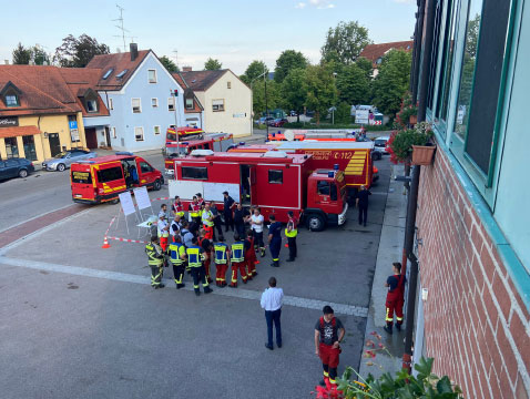 Einsatz Feuerwehr in Moosburg beim Unwetter mit Stromausfall