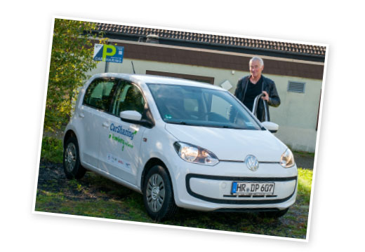 Der Carsharing-Beauftragte Klaus Ohlwein hat seinen Zweitwagen dem Carsharing-Projekt zur Verfügung  gestellt.