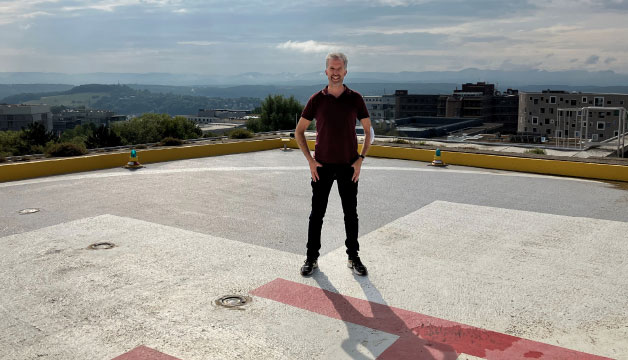 OB von Tübingen, Boris Palmer, auf Uniklinik-Dach