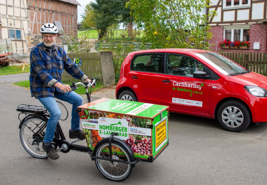 Seit dem letzten Jahr hat das Carsharing in Welferode auch ein E-Lastenfahrrad.