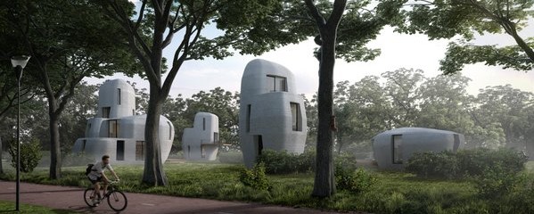 So soll die erste Wohnsiedlung aus dem 3D-Drucker aussehen.