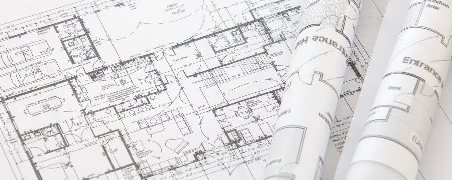 Planungszeichnung eines Architekten
