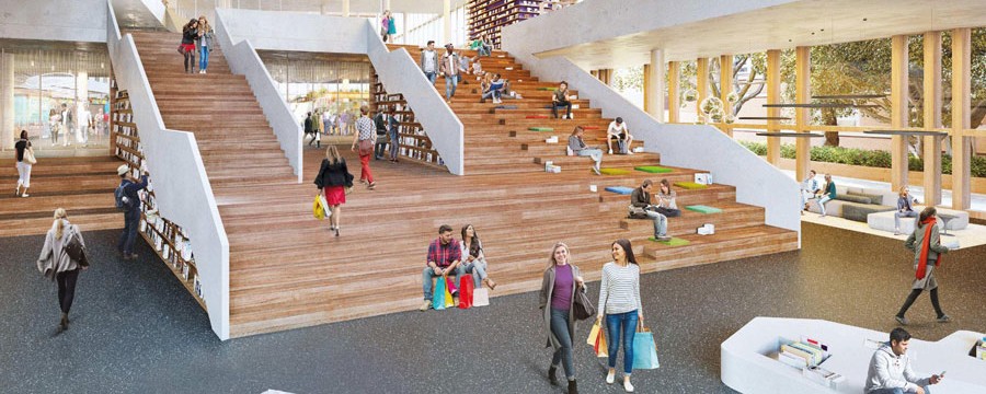 Pläne für das Haus des Wissens: Offene Atmosphäre, breite Treppen