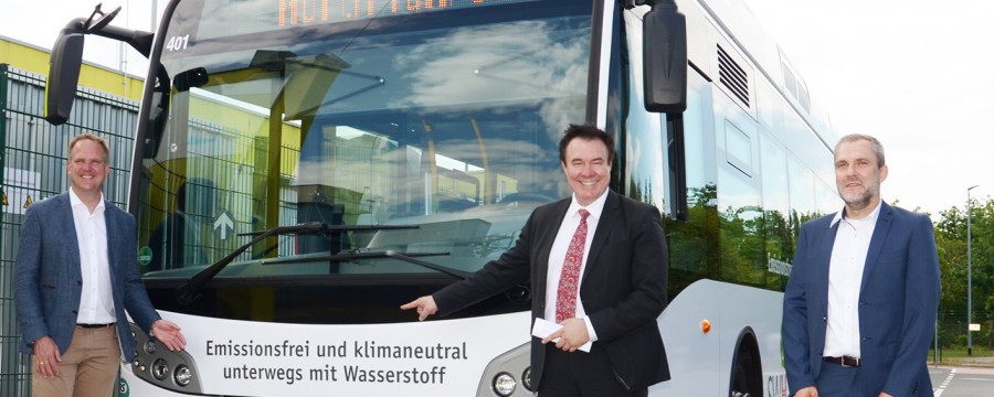 Werbung für die Stadt: Wasserstoffbetriebene Busse in Hürth