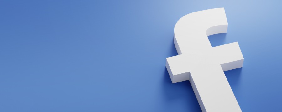 Facebook F auf blauem Hintergrund