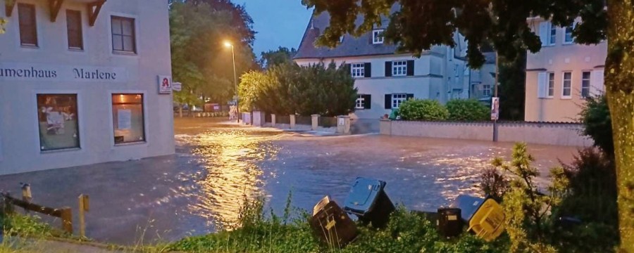 Überschwemmung Schrobenhausen Hochwasser