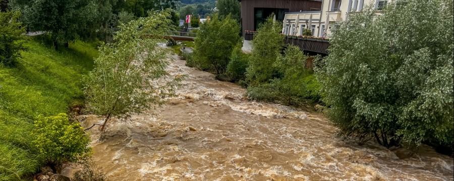 Hochwasser bei Schwäbisch Gmünd