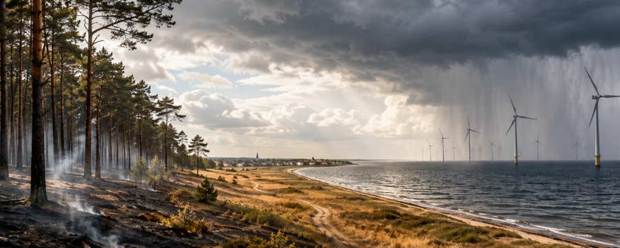 Waldbrandgefahr und Offshore-Windkraft: Neue Zahlen und Studien zeigen, dass Klimarisiken und Klimaschutzmaßnahmen komplexer wirken, als es viele politische Debatten vermuten lassen.
