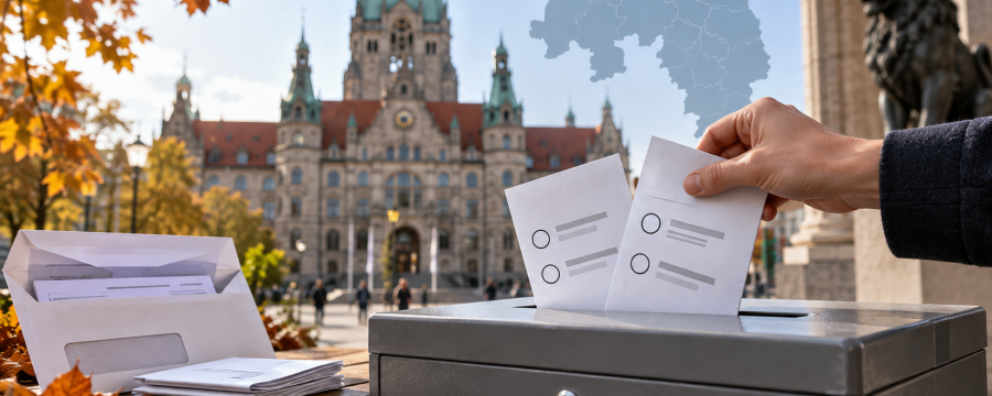 Stichwahl Niedersachsen 2026: Am 27. September entscheiden zahlreiche Städte und Landkreise über Bürgermeister, Oberbürgermeister und Landräte. In Hannover laufen gleichzeitig die Stichwahl für das Rathaus und für die Region sowie die Briefwahl.
