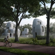 So soll die erste Wohnsiedlung aus dem 3D-Drucker aussehen.