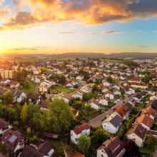 Häuser in der Abendsonne
