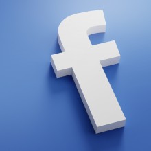 Facebook F auf blauem Hintergrund