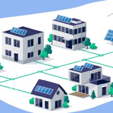 Häuser mit Solardächern Grafik