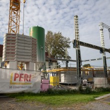 Baustelle mit 3-D-Drucker