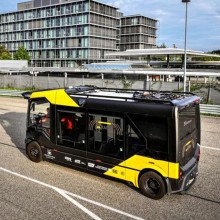 Der RABus ist ein autonomer Bus, der im Testbetrieb durch Friedrichshafen und Mannheim gefahren ist.