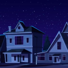 Dunkelheit in der Stadt nach Stromausfall