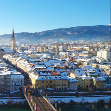 Villach in Österreich, schneebedeckt