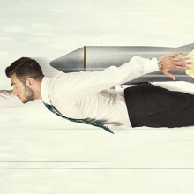 Bauturbo Digitalisierung Mann mit Rakete